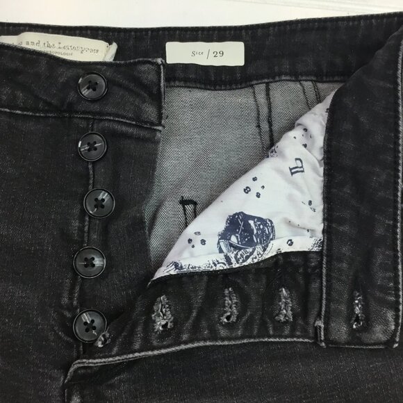 Pilcro & The Letterpress Wide-Leg Jeans Womens 29 Faded Black Denim Cotton Blend - Picture 8 of 11